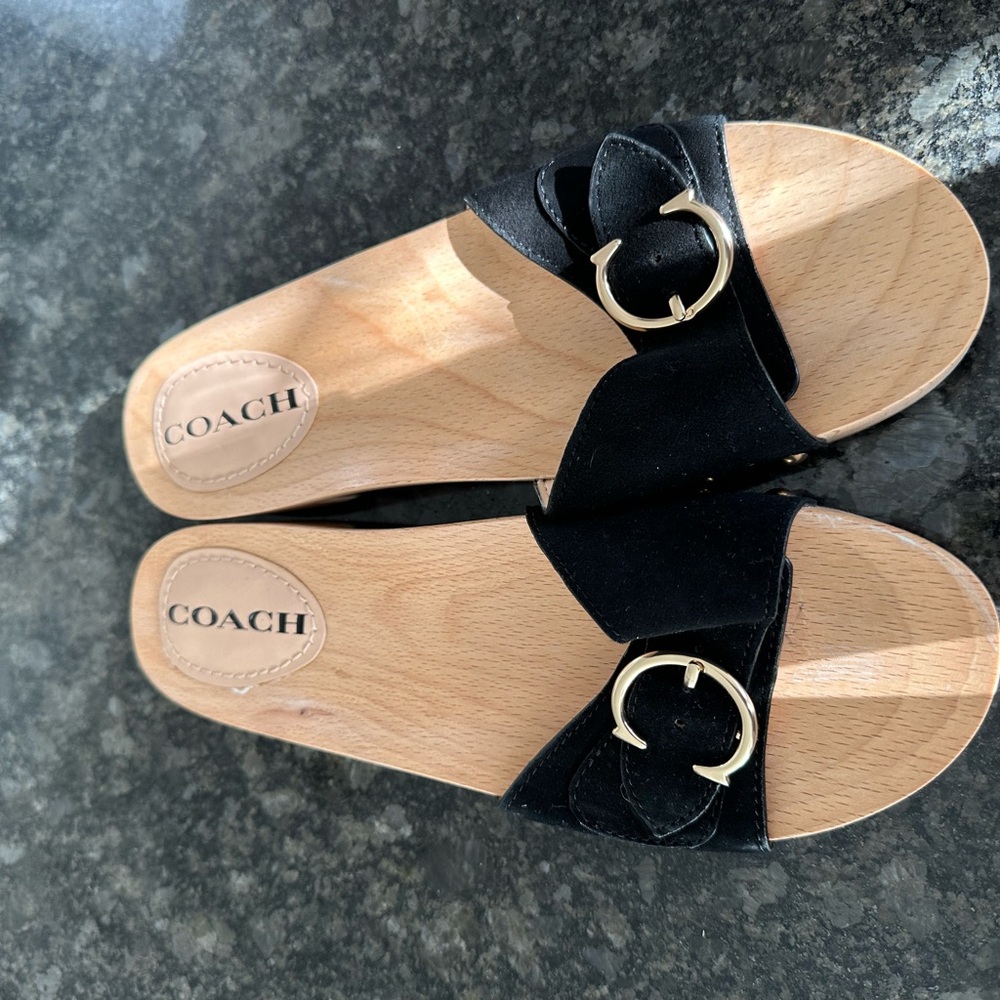 Coach Black and Tan Women's Mules